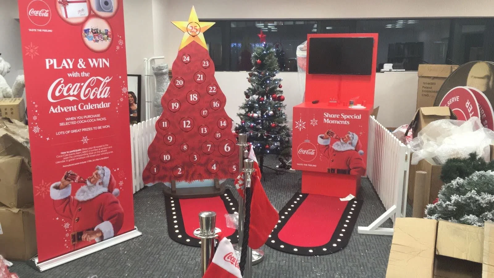 interactive custom-made display for Coca Cola at a Christmas Event