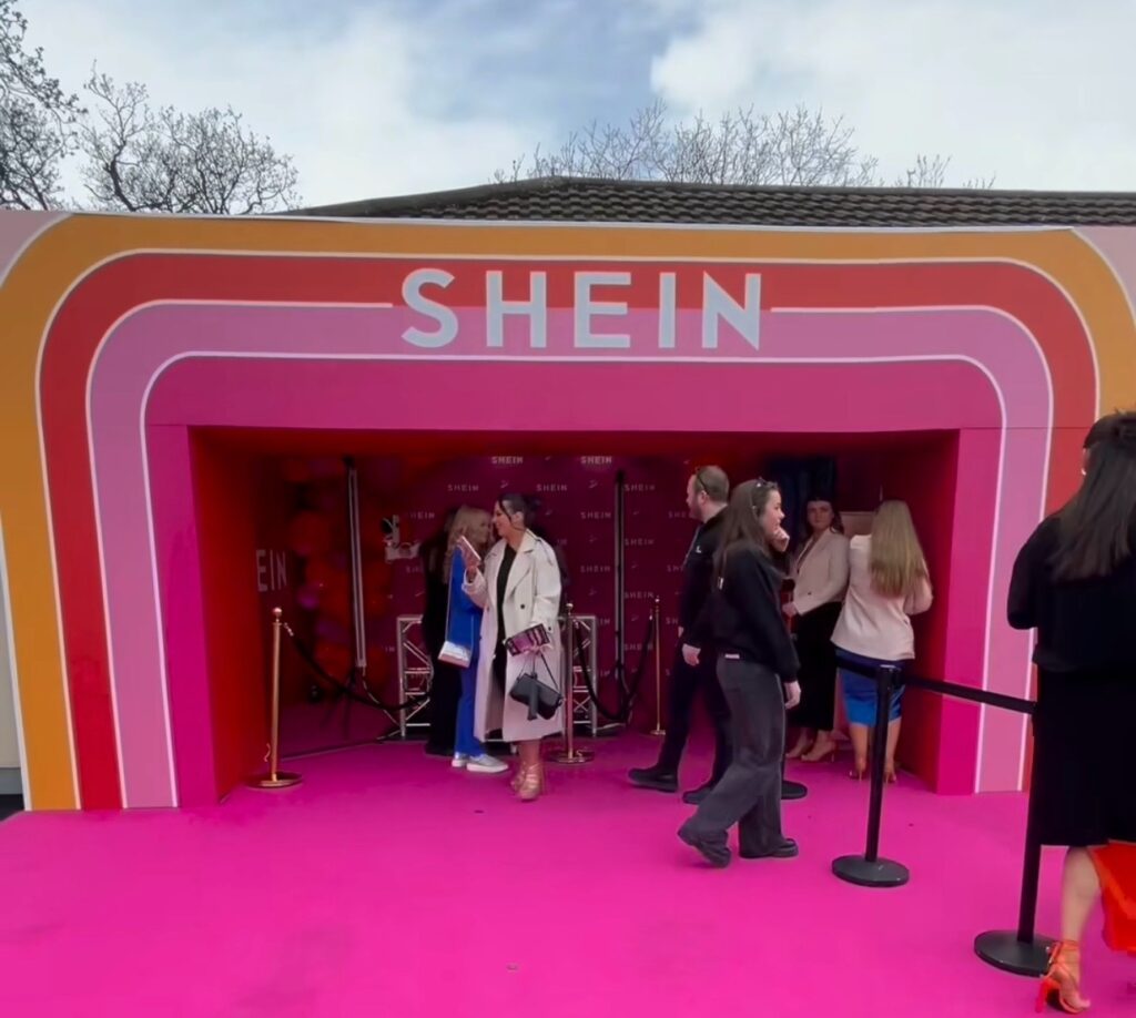 a Shein-branded outdoor marquee for an event